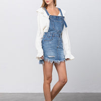 Frayed Overall Skirt
