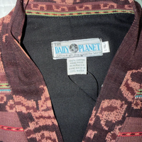 Vintage 80s 90s The Daily Planet Cropped Tapestry Jacket Coin Fringe L/XL