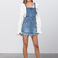 Frayed Overall Skirt