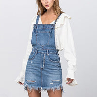 Frayed Overall Skirt